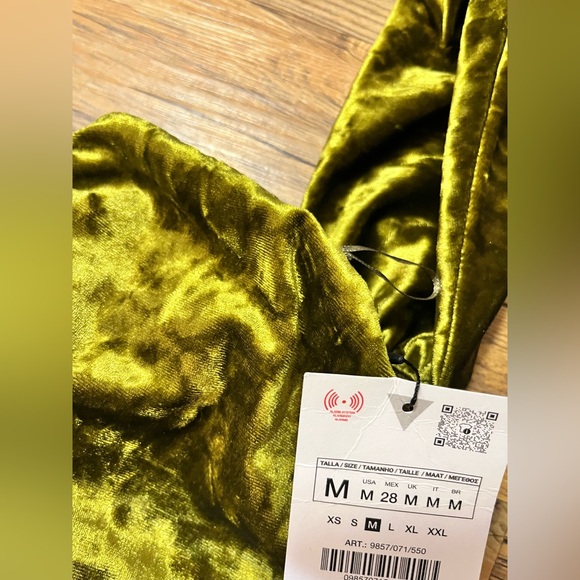 Nwt-Zara- VELVET HONOUR WORD DRESS-M - Picture 6 of 6